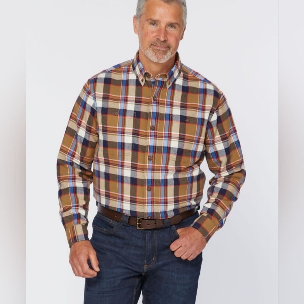 Duluth Trading Co Men's Plaid Free Swingin' Flannel Shirt - Multicolor XL